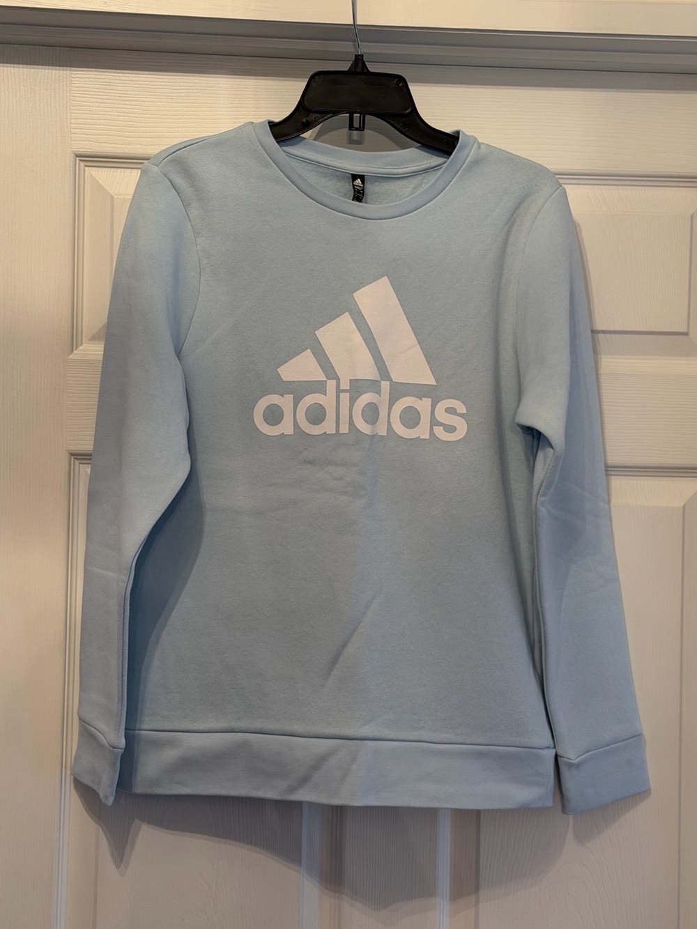 NWT adidas golf light blue crewneck logo sweatshirt Size Large